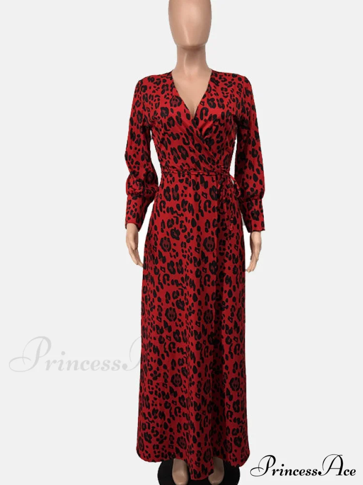 Leopard Print Graceful Patchwork Hollow-out Sweater - Image 5