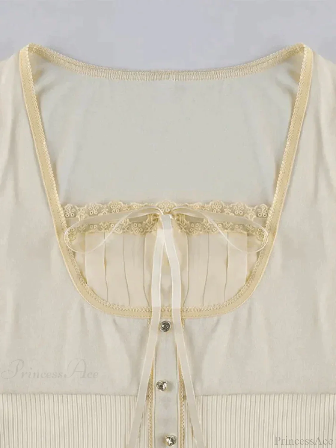 Lace Trim Padded Trendy Ribbed Crop Cami Top - Image 3