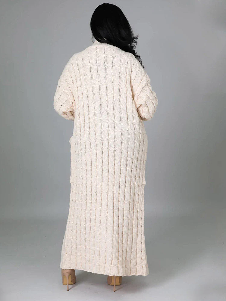 Knitted Solid Graceful Open Front Cardigan - Image 27