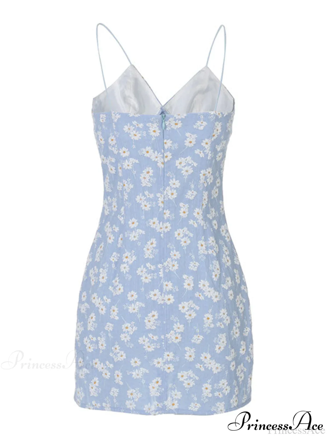 Daisy Pattern Split Trendy Slip Mini Dress - Image 4