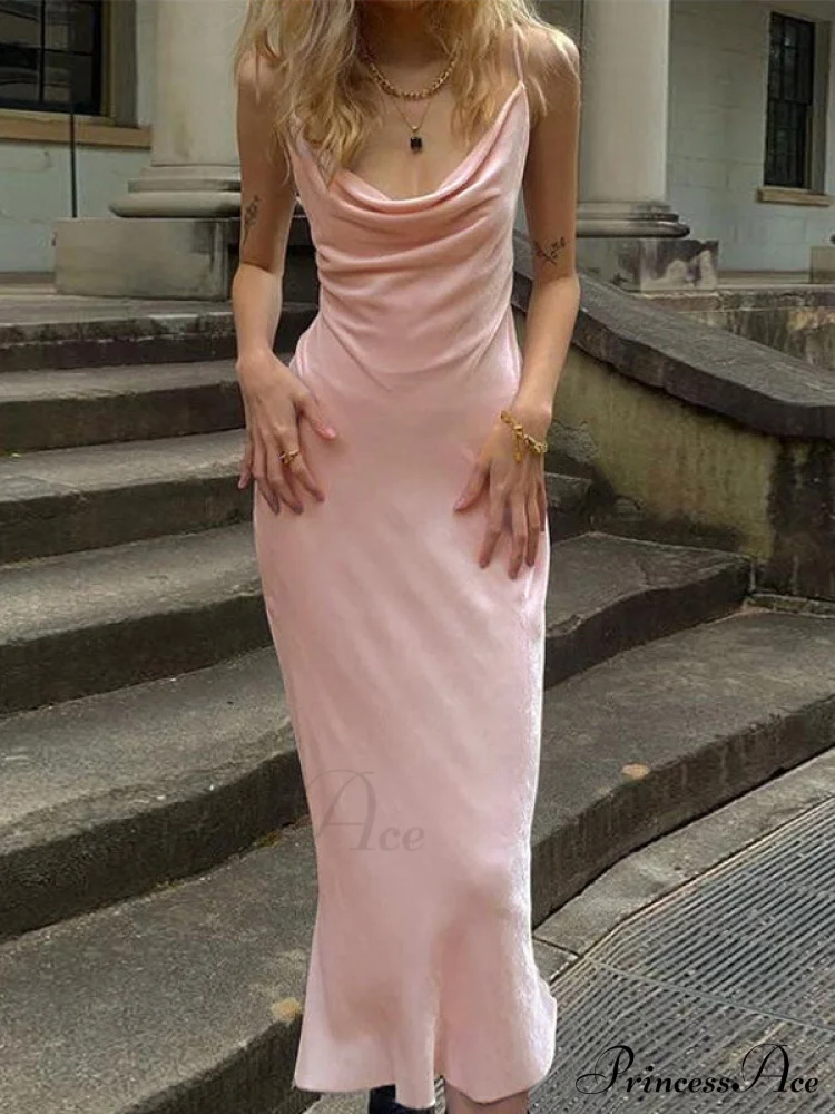 Cowl Neck Side Split Maxi Dress - Image 2