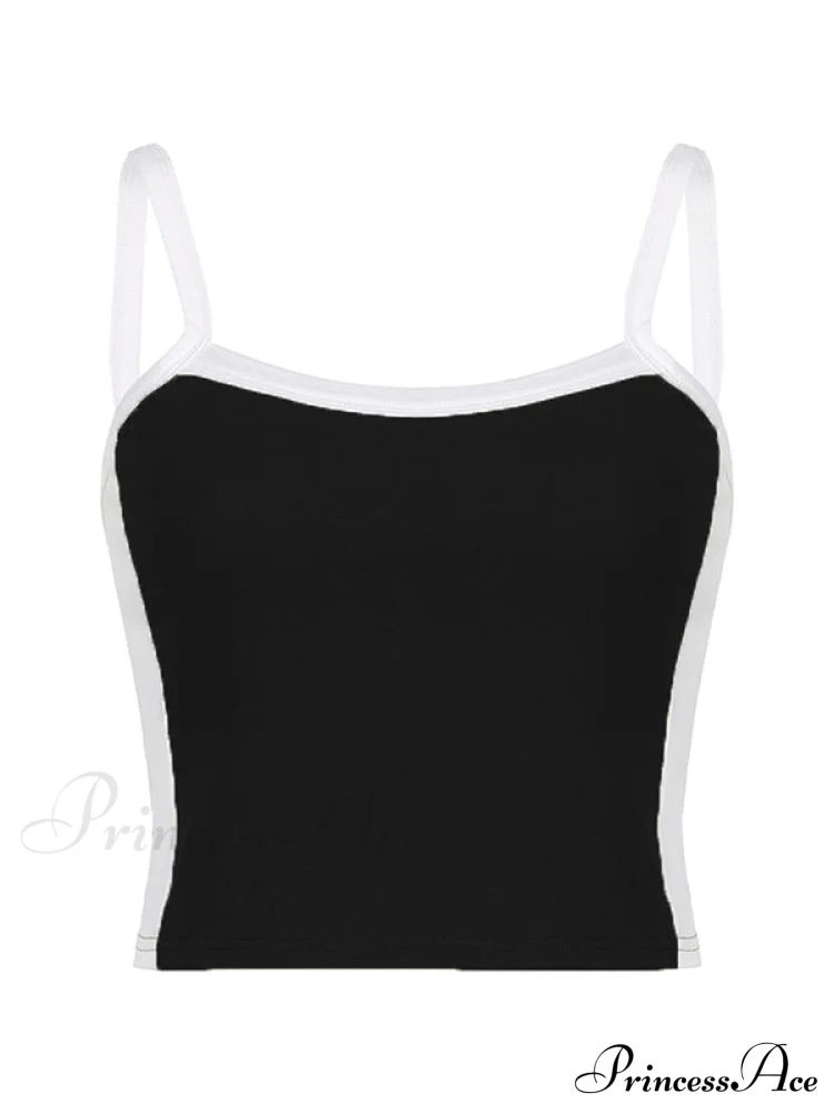 Contrast Trim Rib-Knit Trendy Crop Cami Top - Image 22
