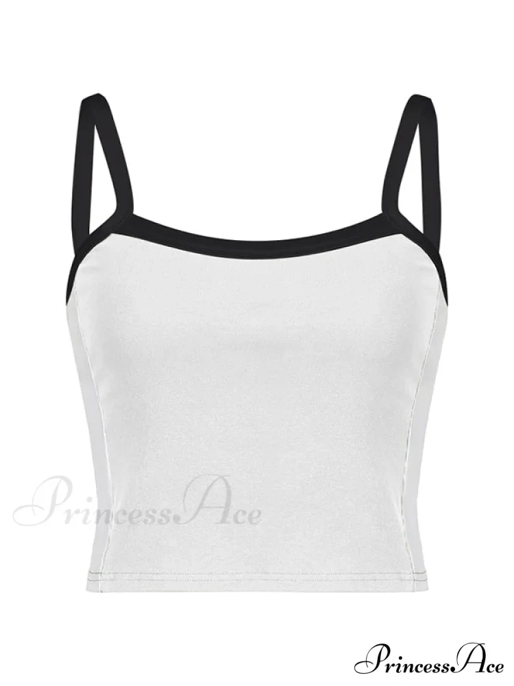 Contrast Trim Rib-Knit Trendy Crop Cami Top - Image 32