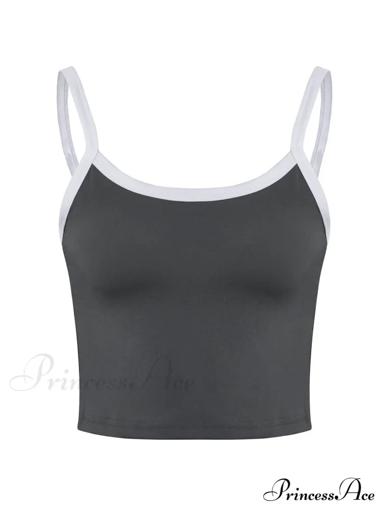 Contrast Trim Rib-Knit Trendy Crop Cami Top - Image 42