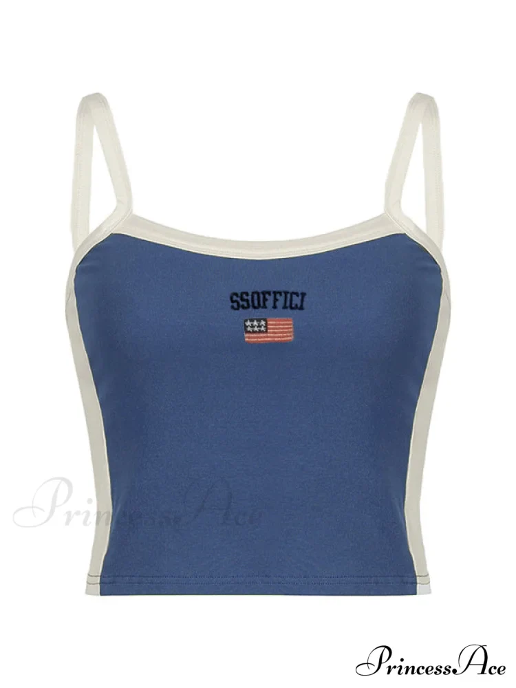 Contrast Trim Rib-Knit Trendy Crop Cami Top - Image 52