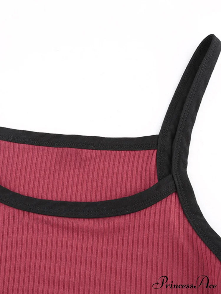 Classic Black and Red Dual-Tone Crop Top - Image 5