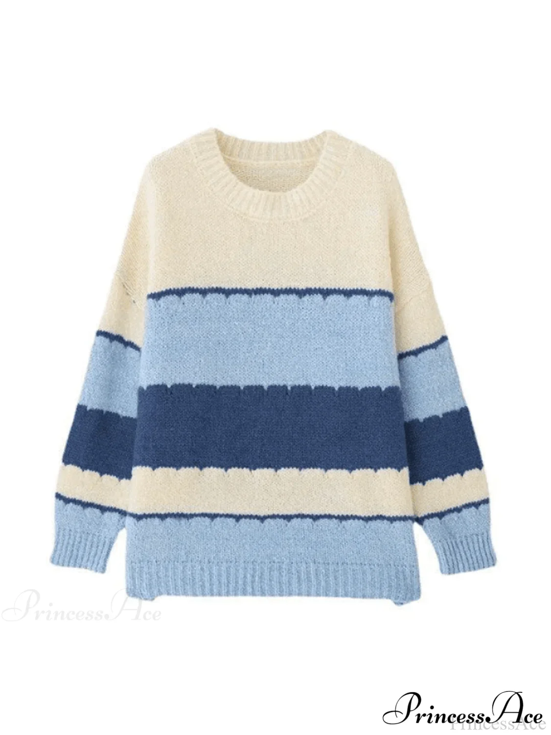 Fresh Simple Striped Loose Casual Sweater - Image 3