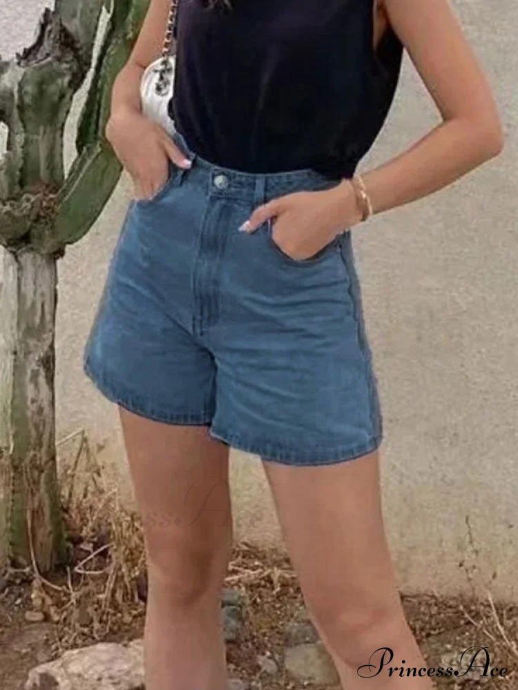 Basic Wash Straight Trendy Boyfriend Short - Image 7