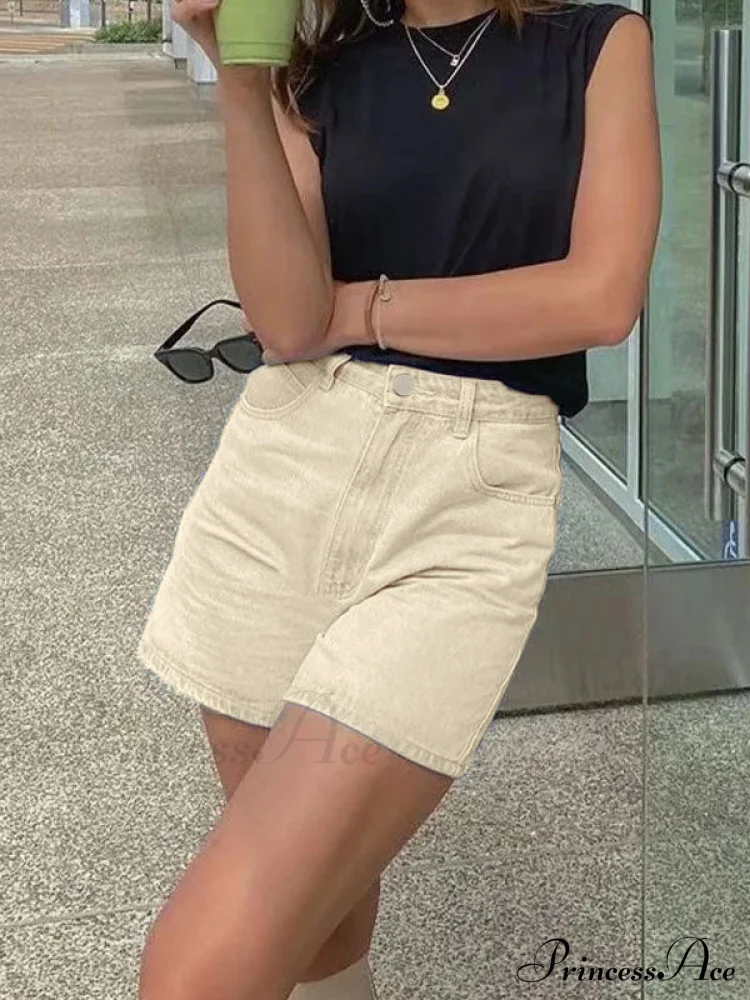Basic Wash Straight Trendy Boyfriend Short - Image 9