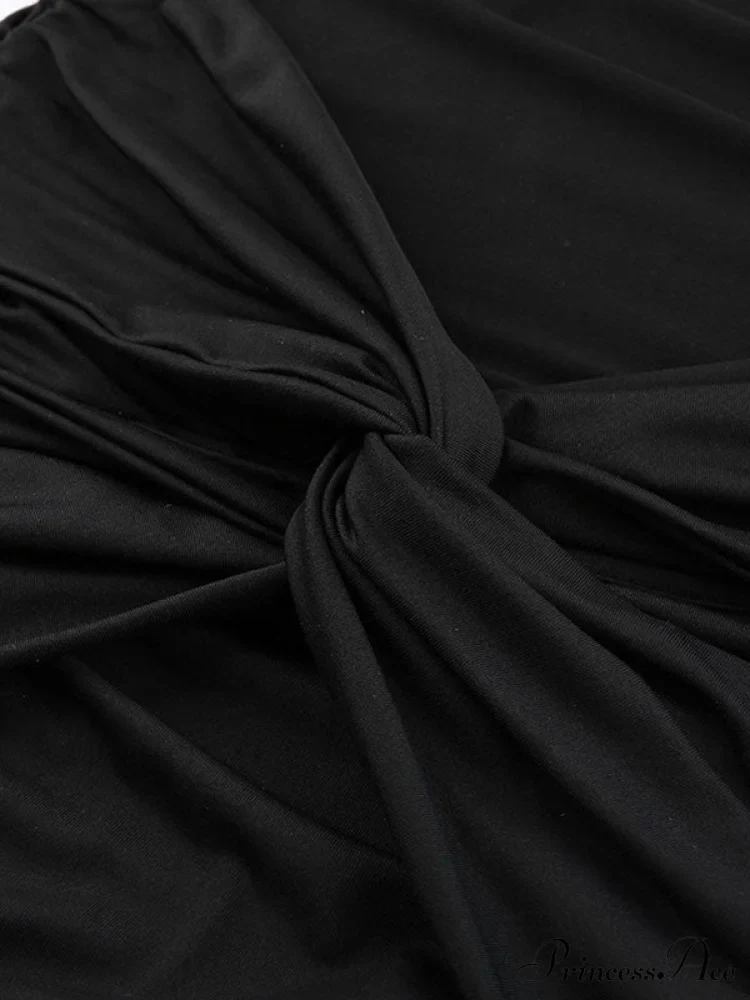 Backless Split One Trendy Shoulder Ribbed Maxi Dress - Image 4