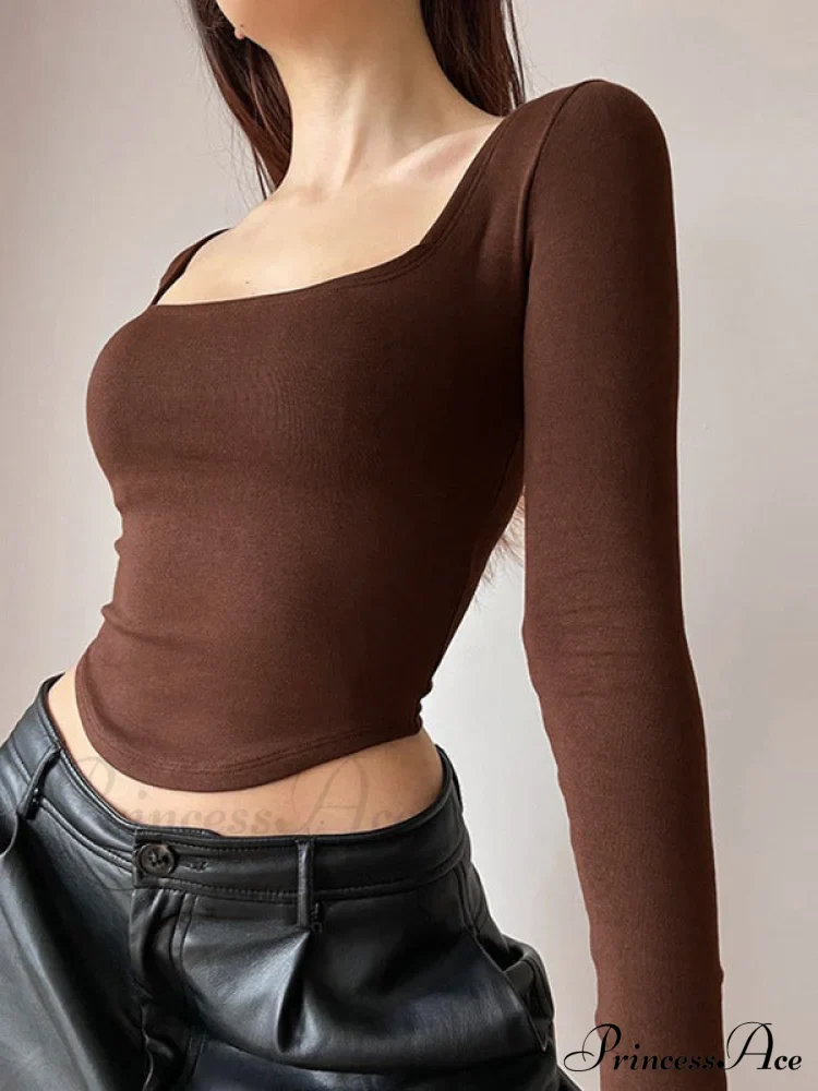 Sleek Slim-Fit Square Neck Knit Top - Image 9