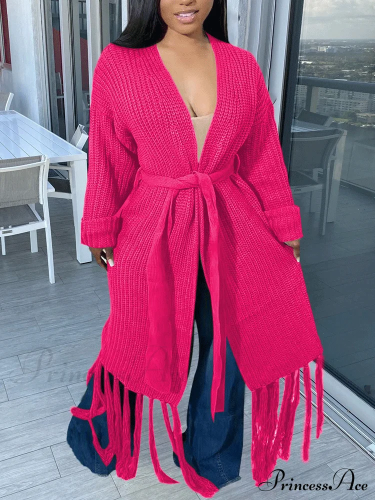 Knit Slit Graceful Turtleneck Sweaters - Image 12
