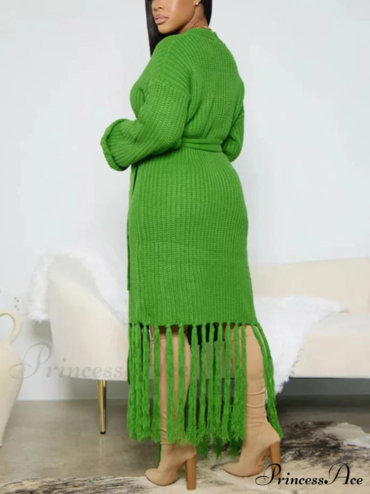 Knit Slit Graceful Turtleneck Sweaters - Image 2