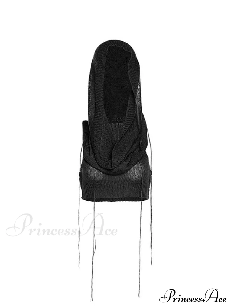 Hooded Cold Graceful Shoulder Crop Top - Image 3