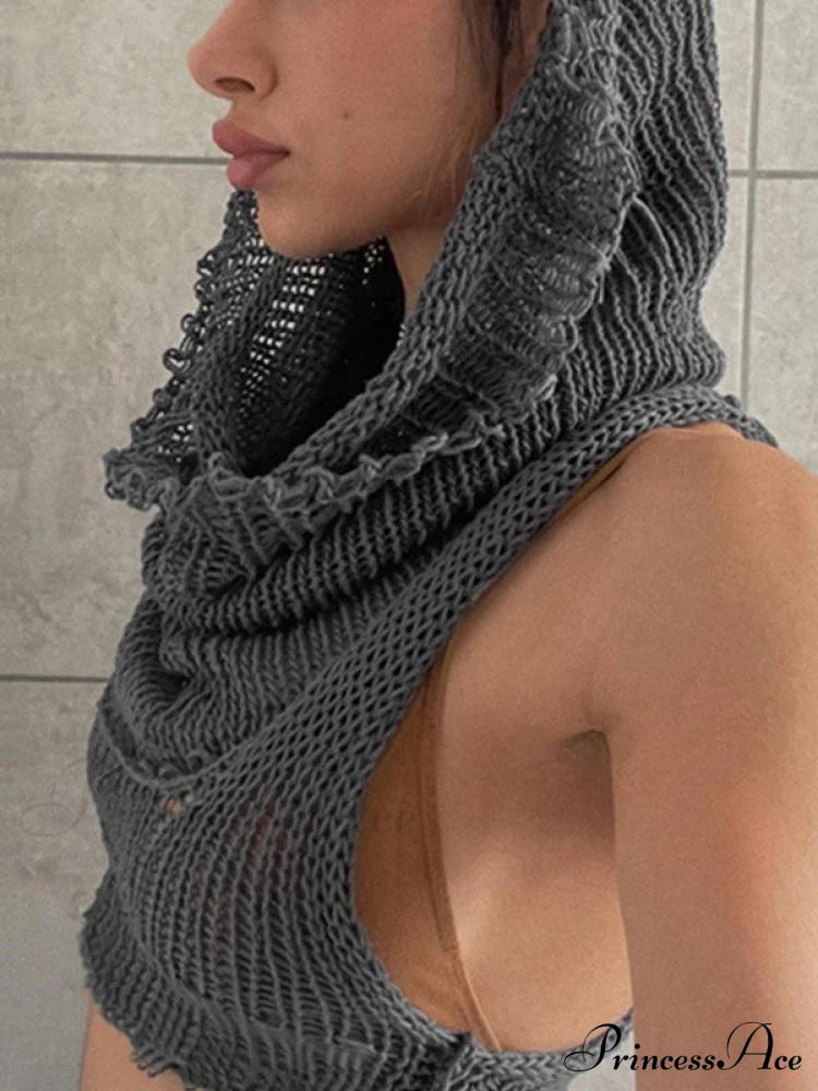Hooded Cold Graceful Shoulder Crop Top - Image 6
