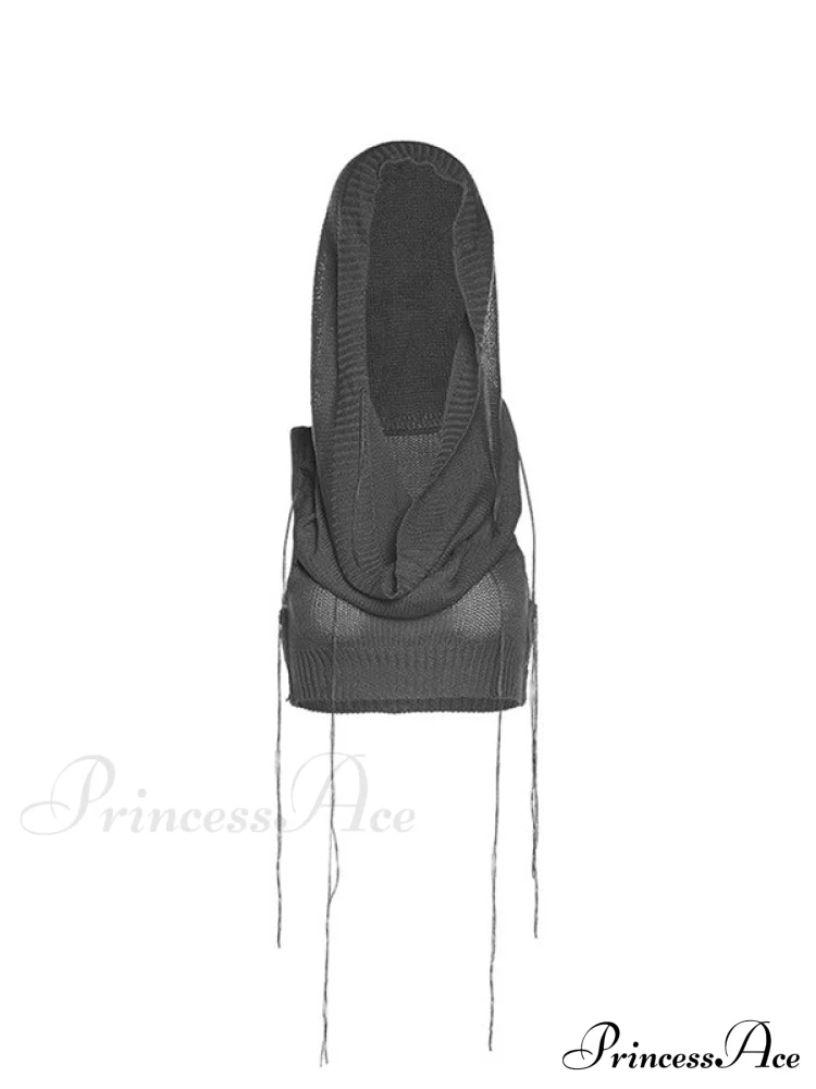 Hooded Cold Graceful Shoulder Crop Top - Image 7