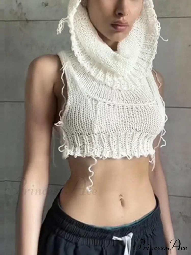 Hooded Cold Graceful Shoulder Crop Top - Image 8