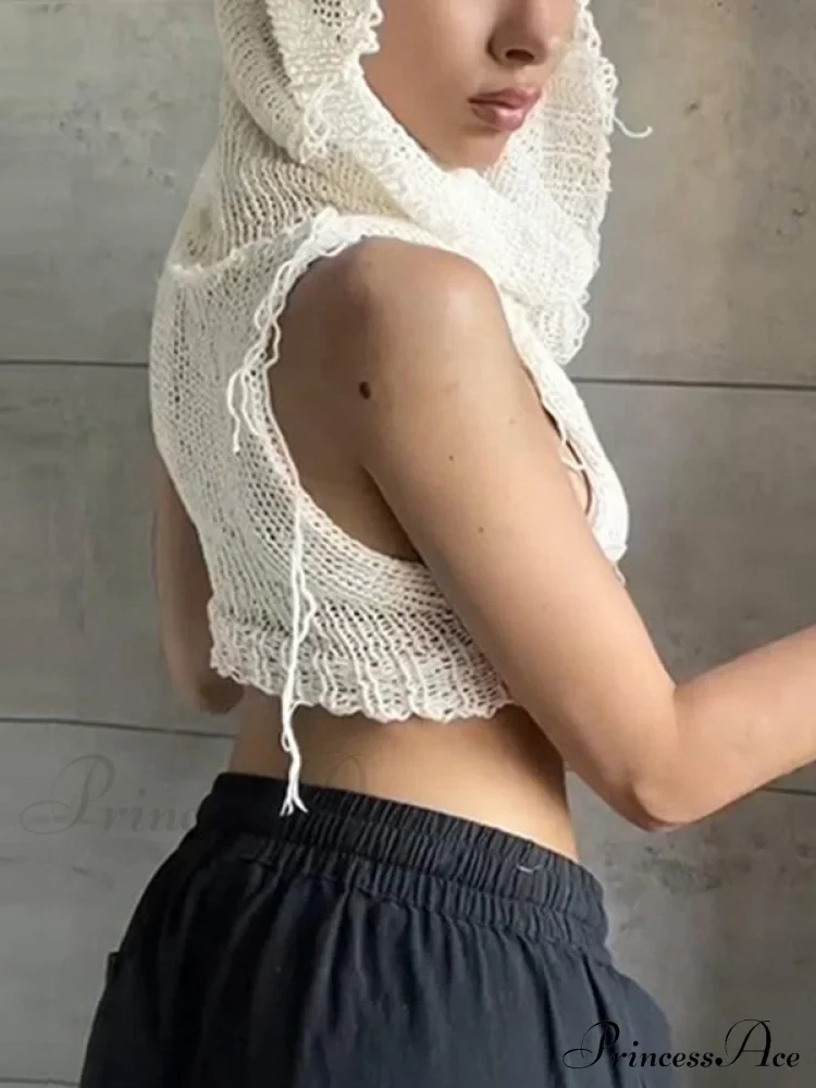 Hooded Cold Graceful Shoulder Crop Top - Image 9