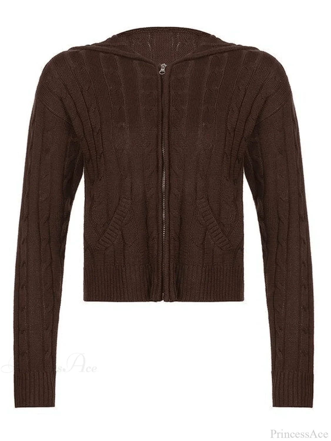 Hooded Button Graceful Front Knit Cardigan - Image 5