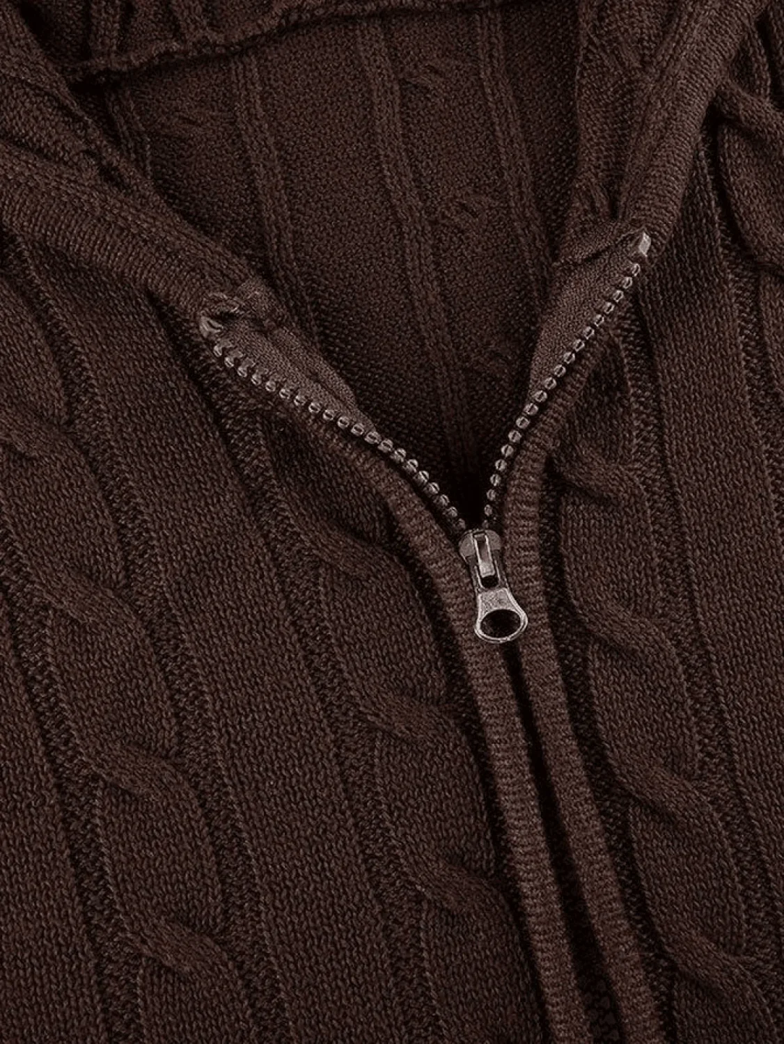 Hooded Button Graceful Front Knit Cardigan - Image 7