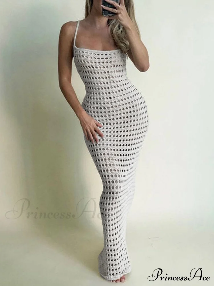 Hollow Out Graceful Bodycon Maxi Dress - Image 2