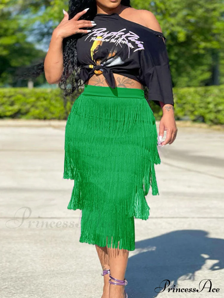 High Waisted Graceful Clashing Star Skirt - Image 6