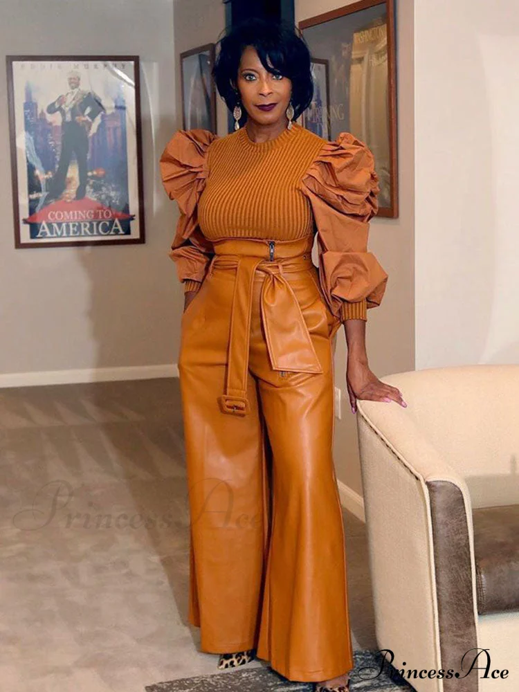 High-Waisted Slim Leather Pant - Image 3