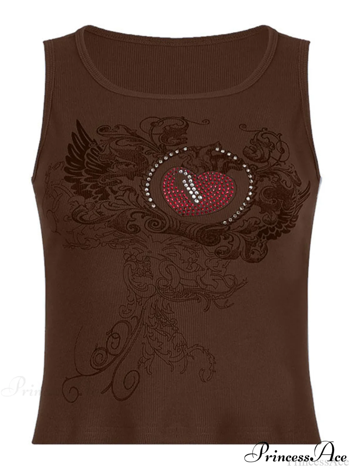 Heart Print Graceful White Crop Top - Image 7