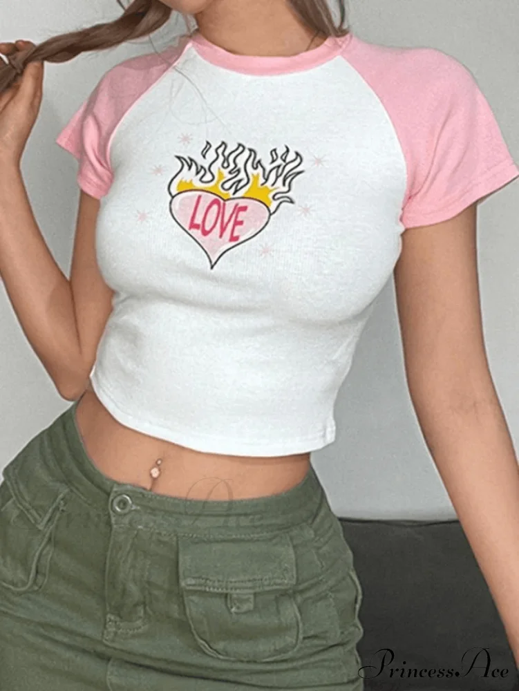 Heart Print Graceful Pocket Patch Jeans