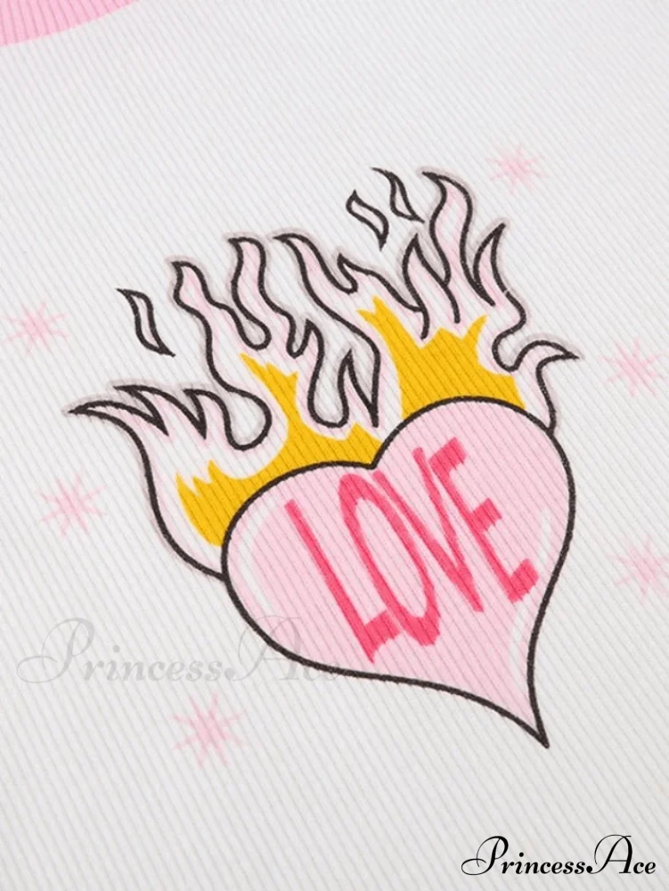Heart Print Graceful Pocket Patch Jeans - Image 5