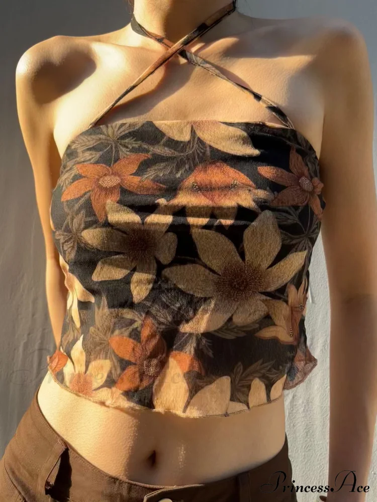 Halter Letter Heart Trendy Print Crop Top - Image 12