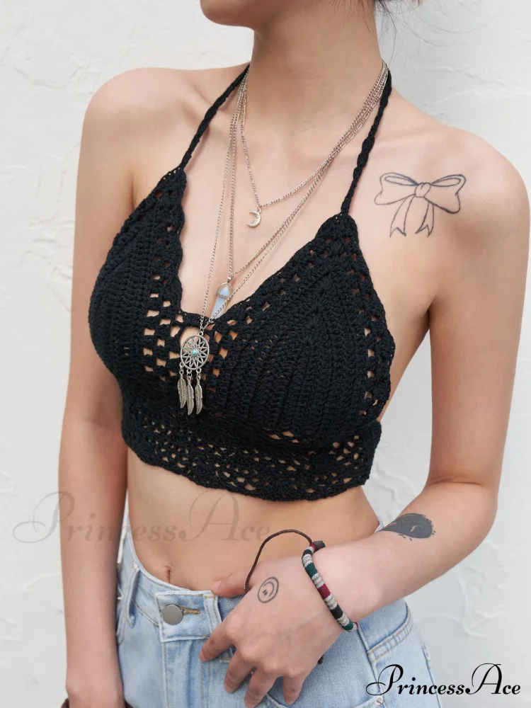 Halter Crochet Hollow Trendy Crop Tops - Image 20