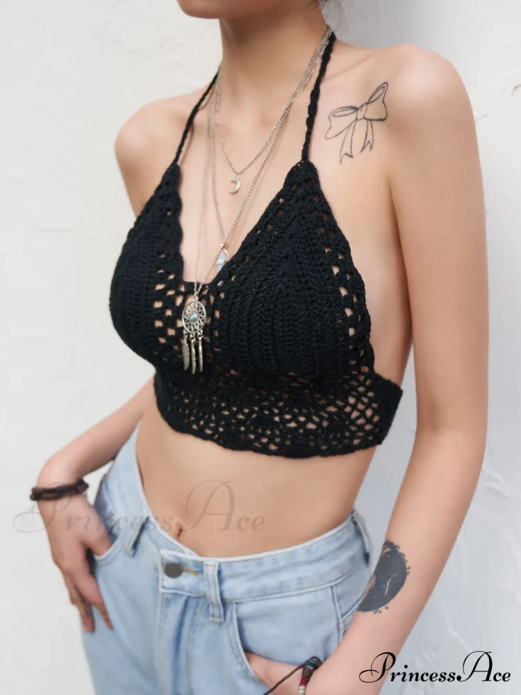 Halter Crochet Hollow Trendy Crop Tops - Image 21