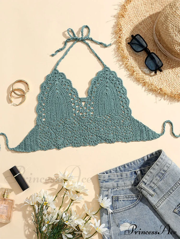 Halter Crochet Hollow Trendy Crop Tops - Image 35