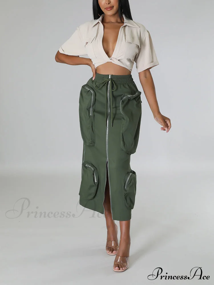 Cargo Pocket Graceful Micro Mini Skirt - Image 23