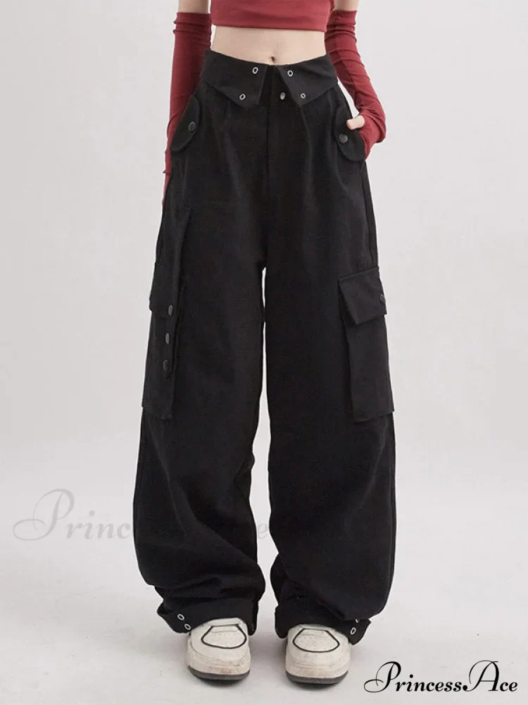 Buttoned Green Graceful Baggy Boyfriend Jeans - Image 14