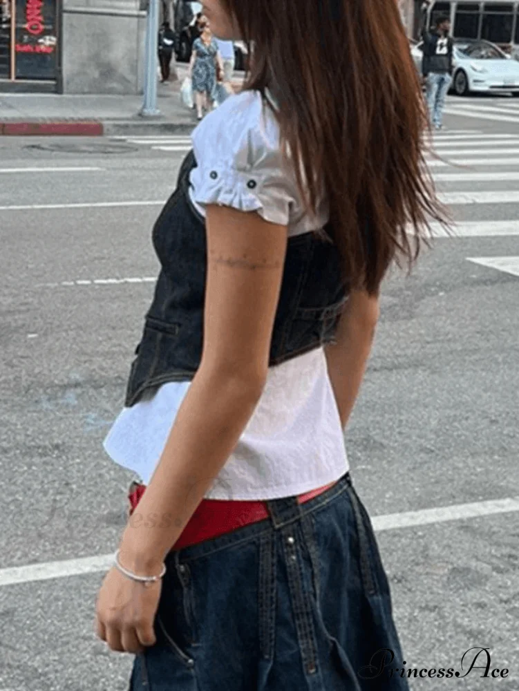 Button Up Eyelet Trendy Embroidery Crop Top - Image 4