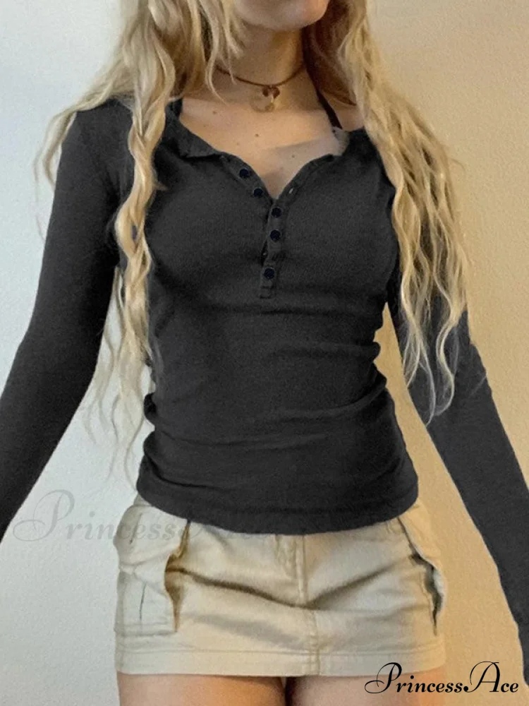 Minimalist Versatile Buttoned Knit Top