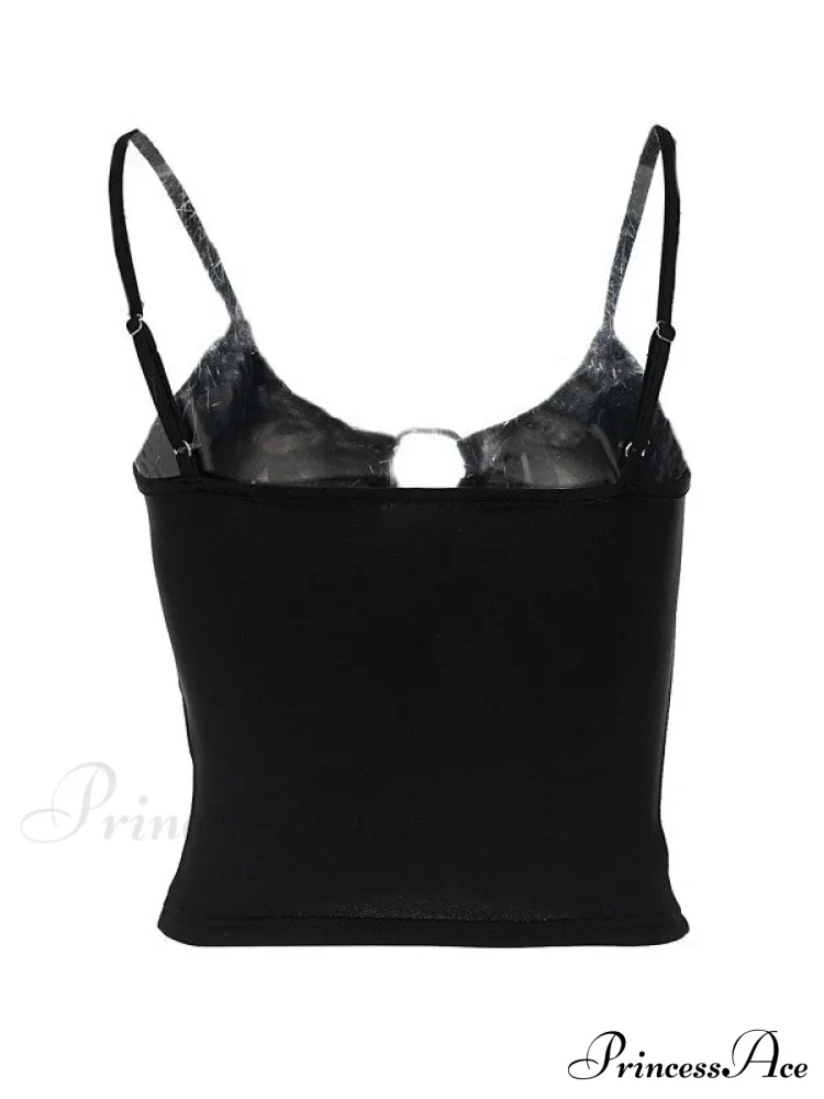 Buckle Strap Black Trendy Bodycon Crop Top - Image 10