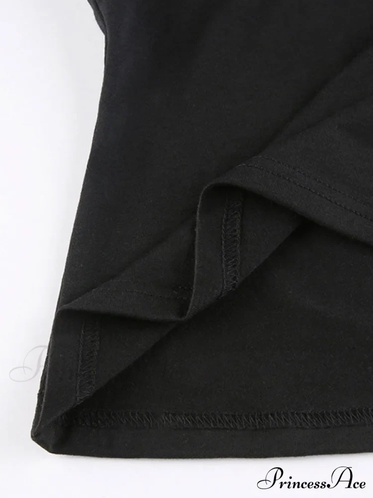 Buckle Strap Black Trendy Bodycon Crop Top - Image 4