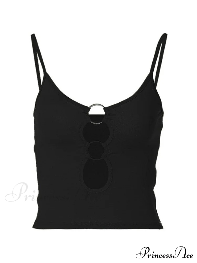 Buckle Strap Black Trendy Bodycon Crop Top - Image 9