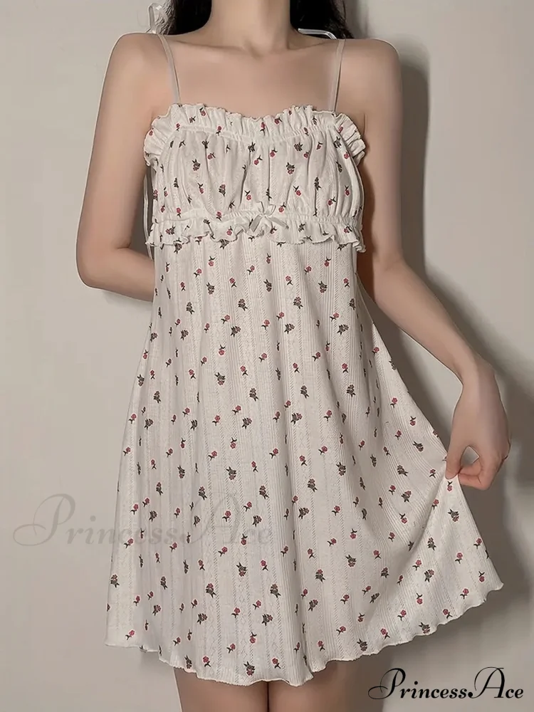Summer Spaghetti Strap Mini Dress with Floral Print - Image 6