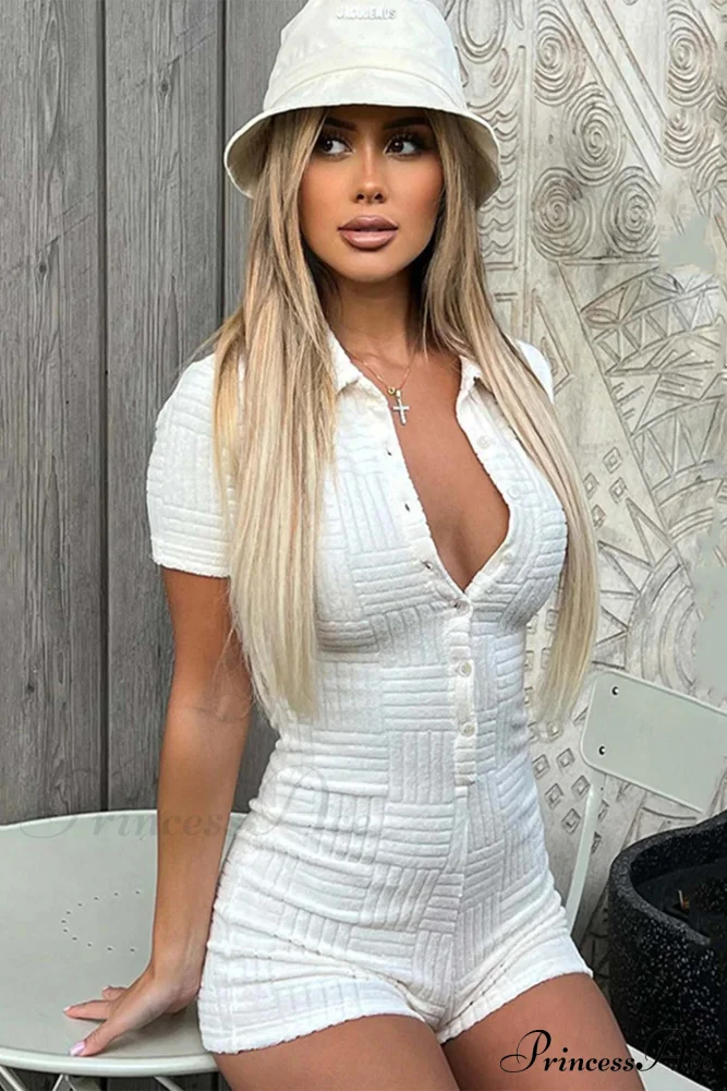 Button-Front Rompers in Solid Color - Image 8