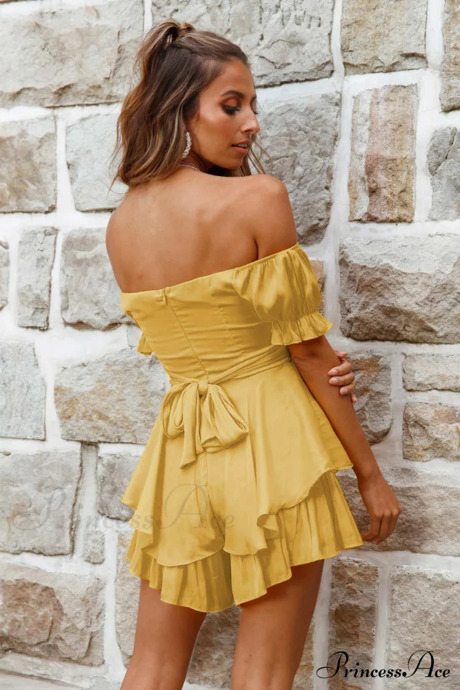 Off Shoulder Ruffled Skirt Pants with Tie Back - Image 13