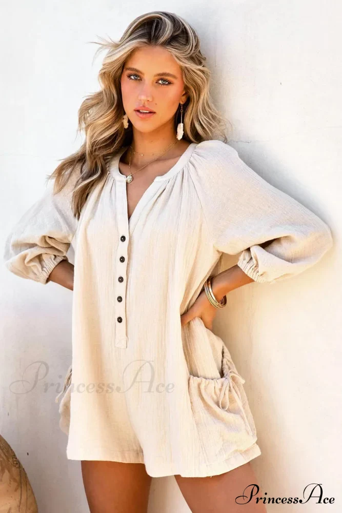 Solid Color Loose Rompers - Image 7