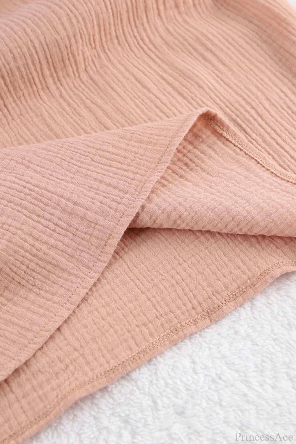 Crepe V Neck Puff Sleeve Loose Dress - Image 7