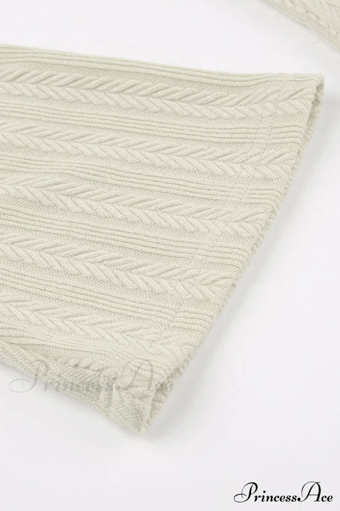Flares Sleeve Backless Cable Knit Dress - Image 6