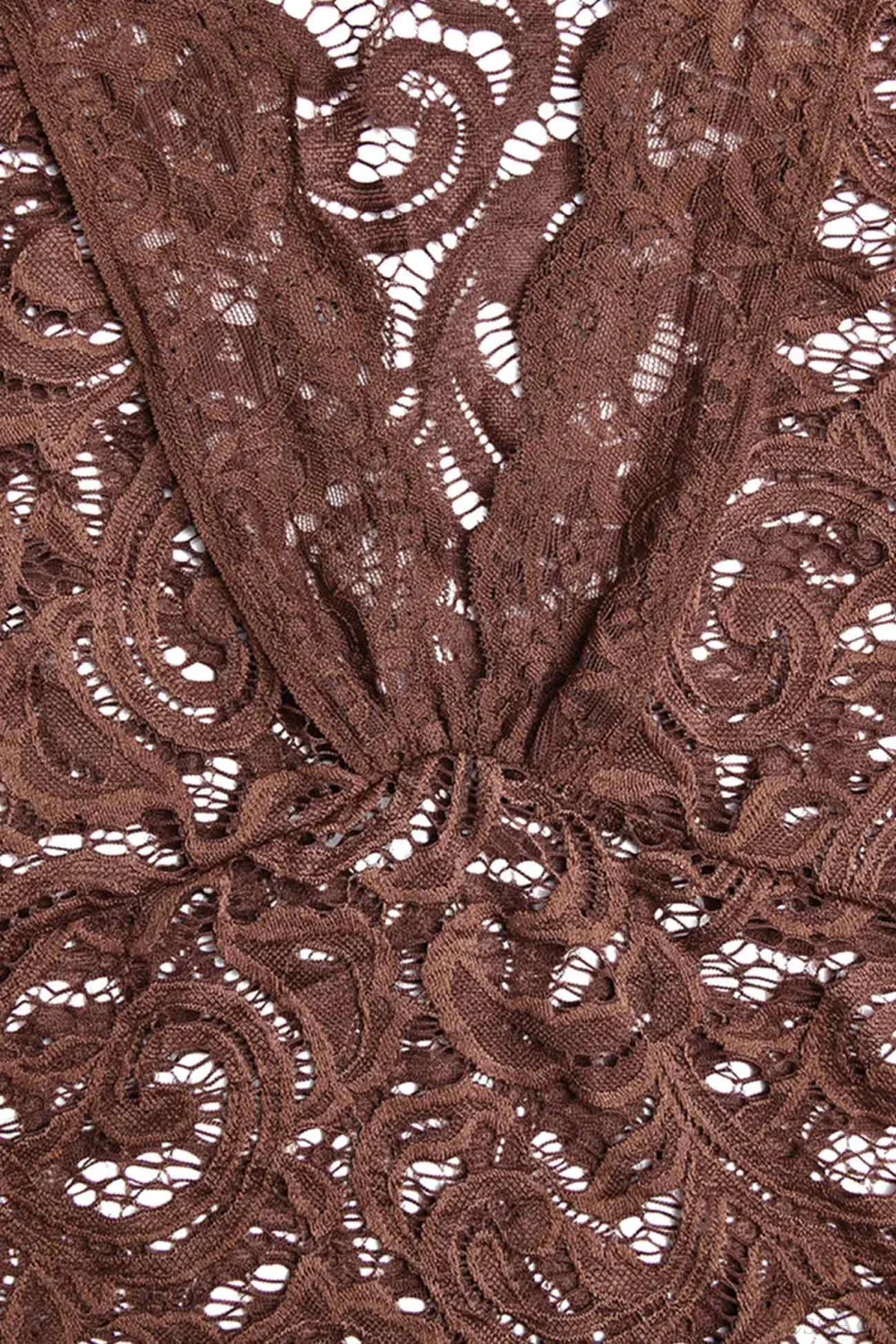 V Neck Flares Sleeve Lace Dress - Image 12