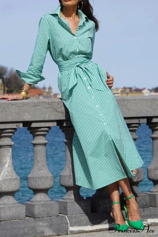 Tie-Waist Plaid Dress - Image 4