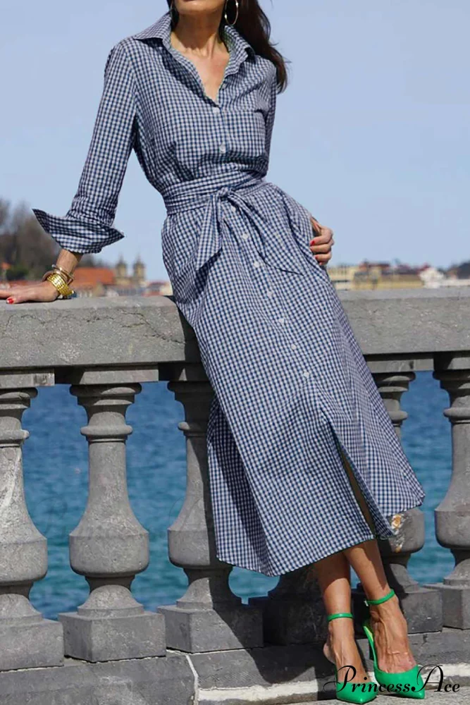 Tie-Waist Plaid Dress - Image 7